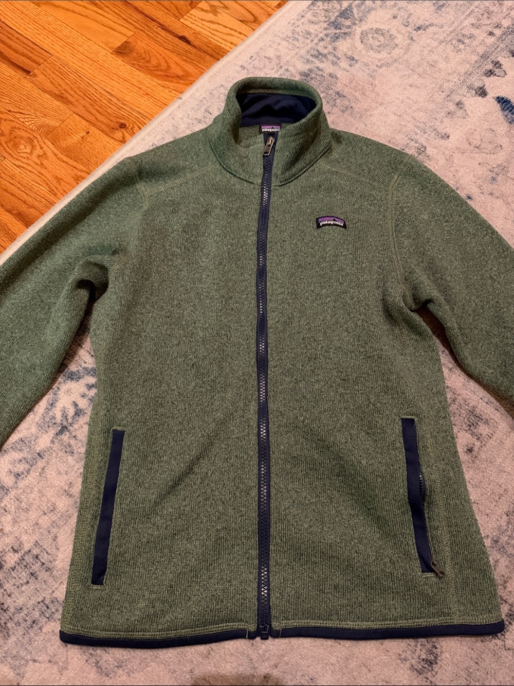 Patagonia Kids Olive Green Full Zip Better Sweater
